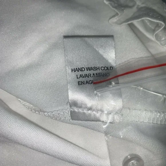 Ellison Womens White Embroidered Sleeveless Dress Size L Button Front Ruffles - Picture 7 of 7